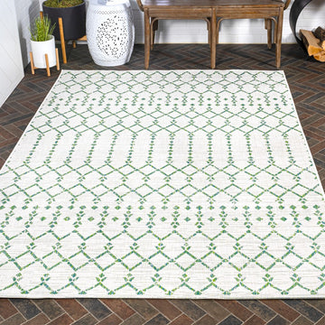 Ourika Moroccan Geometric Textured Weave Indoor/outdoor Rug